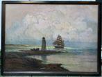 Alexander Kircher (1867-1939) - Boot voor de kust, Antiek en Kunst, Kunst | Schilderijen | Klassiek