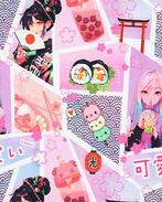 Tricot/Jersey Manga Wit/Paars, Nieuw, Wit