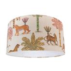 Stoffen lampenkap multicolor met dierenprint 50/50/25, Verzenden, Nieuw, Rond, Voor kinderen