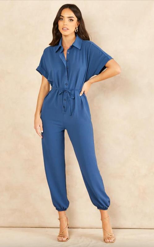 Wrap Jumpsuit with Pockets - S, Kleding | Dames, Jumpsuits, Nieuw, Verzenden