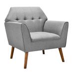 Coast Gestoffeerde stoel - Max. 150 kg - Stof + hout  - Grij, Huis en Inrichting, Woonaccessoires | Cd- en Dvd-rekken, Zo goed als nieuw
