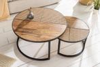 Set van 2 salontafels VIENNA LOUNGE 70cm rond massief, Ophalen of Verzenden, Nieuw