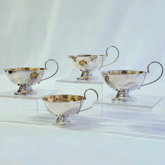 Ceson, Punch Mugs - Mok (4) - Zilver, Antiek en Kunst, Antiek | Goud en Zilver