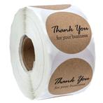 500 stickers labels rol thank you for your business kraft, Ophalen of Verzenden, Nieuw
