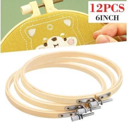 Bamboe borduurring flowerhoop bloemenring met stelschroef, Hobby en Vrije tijd, Knutselen, Nieuw, Ophalen of Verzenden