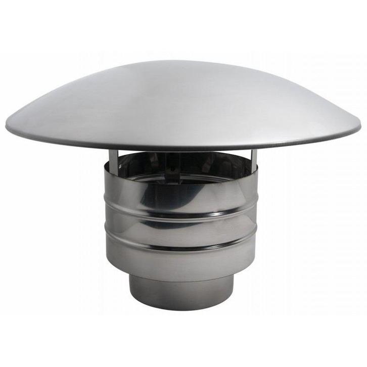 Enkelwandig rookkanaal RVS, trekkende regenkap,  Ø350, Huis en Inrichting, Kachels, Ophalen of Verzenden