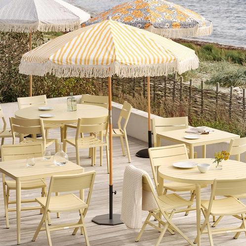 *WOONWINKEL* Brafab Gatsby Yellow Stripe Grote Parasol Ibiza, Tuin en Terras, Tuinsets en Loungesets, Nieuw, Verzenden
