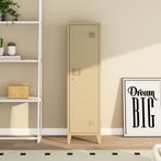 Lockerkast Kurikka metaal 137x38x38 cm camel [en.casa], Huis en Inrichting, Verzenden, Nieuw