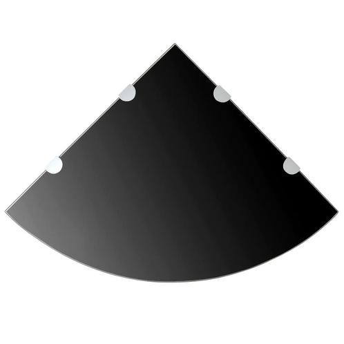 Zwarte Hoekplank Glas 45cm | OP = OP | Super Koopje!, Huis en Inrichting, Badkamer | Badkamermeubels, 25 tot 50 cm, Nieuw, Overige typen