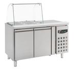 Combisteel Saladette 2x 1/1 GN | Volledig RVS | 2 Deuren Met, Witgoed en Apparatuur, Koelkasten en IJskasten, Ophalen of Verzenden