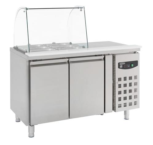 Combisteel Saladette 2x 1/1 GN | Volledig RVS | 2 Deuren Met, Witgoed en Apparatuur, Koelkasten en IJskasten, Ophalen of Verzenden