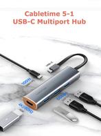 Cabletime – USB C hub 5 in 1 – docking station – HDMI 4K, Laptop, Nieuw, Ophalen of Verzenden, Cabletime