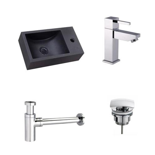 Sani Royal Quartz Zwart Fonteinset met Vierkante, Tuin en Terras, Waterpartijen en Fonteinen