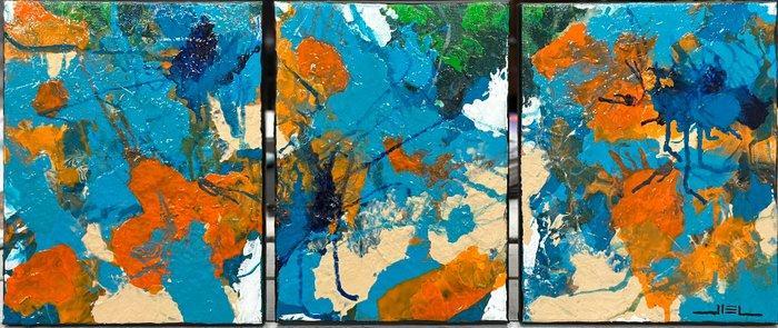 Jiel - Mediterranean Pulse - triptyque - Série : Les, Antiek en Kunst, Kunst | Schilderijen | Modern