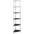 vidaXL Kastje 6-laags 30x30x160 cm gehard glas zwart, Minder dan 50 cm, Verzenden, Nieuw, Glas