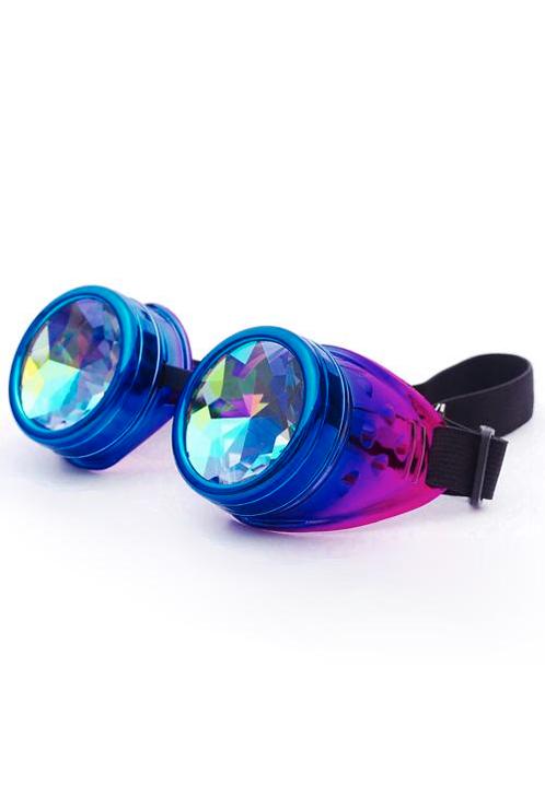 Goggles Steampunk Bril Blauw Paars Montuur Caleidoscoop Glaz, Kleding | Dames, Carnavalskleding en Feestkleding, Nieuw, Carnaval
