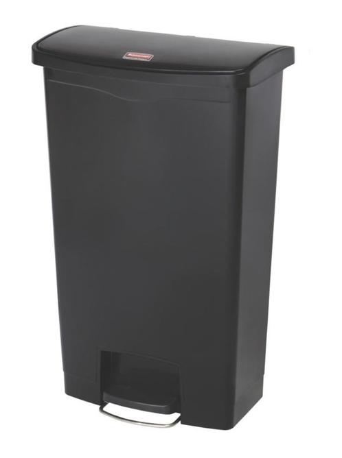 Afvalbak Slim Jim Step on Front step kunststof 68ltr Zwart, Huis en Inrichting, Woonaccessoires | Prullenbakken, Verzenden