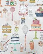 Zware Katoen Eat Cake, Hobby en Vrije tijd, Stoffen en Lappen, Nieuw, Overige kleuren