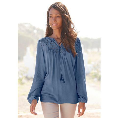 Lascana Crêpe-blouse met geborduurde oogjes,, Kleding | Dames, Blouses en Tunieken, Nieuw, Verzenden