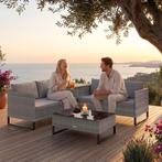 Wicker loungeset Ostuni - grijsgevlekt/grijs, Tuin en Terras, Tuinsets en Loungesets, Verzenden, Nieuw