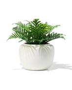 051 Bloempot 12.2x13.5cm keramiek spikkel crème, Huis en Inrichting, Verzenden