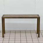 Sidetable Tafel Geborsteld Messing en Steen, Huis en Inrichting, Tafels | Bijzettafels, Ophalen, Nieuw