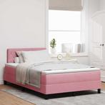 vidaXL LED Box Spring Bed met matras met LED Roze 120 x 200, Verzenden, Nieuw, Stof