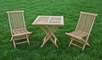 A-Kwaliteit AB Grade Teakhout Teak Klaptafel Bistroset 70x70, Ophalen, Tuinset, Hout, Eettafel