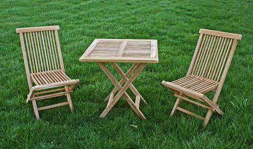 A-Kwaliteit AB Grade Teakhout Teak Klaptafel Bistroset 70x70, Tuin en Terras, Tuinsets en Loungesets, Bijzettafel, Eettafel, Nieuw