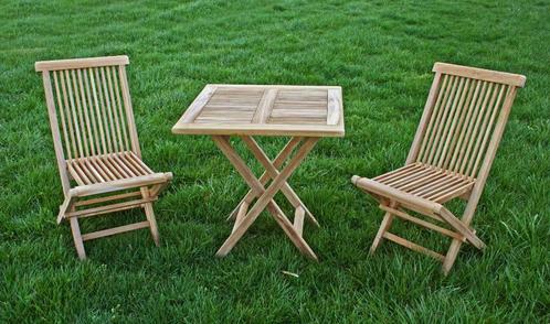 A-Kwaliteit AB Grade Teakhout Teak Klaptafel Bistroset 70x70, Tuin en Terras, Tuinsets en Loungesets, Tuinset, Bijzettafel, Eettafel