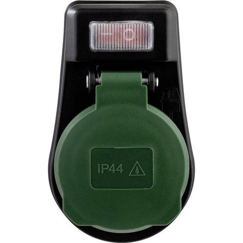 REV Adapter met schakelaar IP44 zwart-groen, Doe-het-zelf en Verbouw, Elektra en Kabels, Verzenden