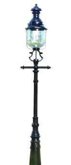 Zware lantaarn paal, zwart, met unieke lampenkop, nog 6, Ophalen of Verzenden, Nieuw