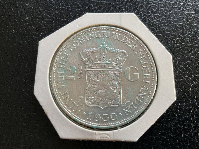 Nederland. Wilhelmina. 2 1/2 Gulden 1930 (Zonder, Postzegels en Munten, Munten | Nederland