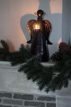 Zwart metalen engel waxinelichthouder 35 cm, Ophalen of Verzenden, Nieuw