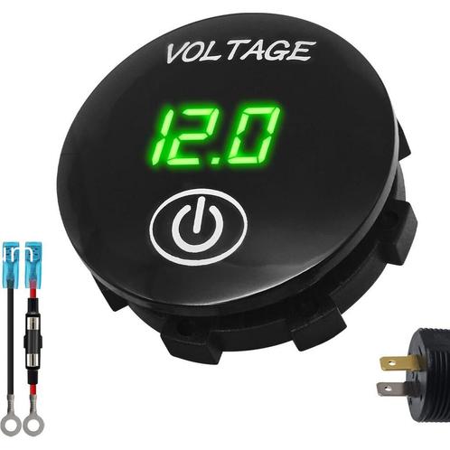 ProRide Voltmeter Inbouw 12-24V DC met Aan/Uit schakelaar -, Doe-het-zelf en Verbouw, Elektra en Kabels, Nieuw, Verzenden