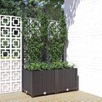 vidaXL Plantenbak met trellis zwart 80x40x136 cm PP, Kunststof, Verzenden, Nieuw, 60 tot 100 cm