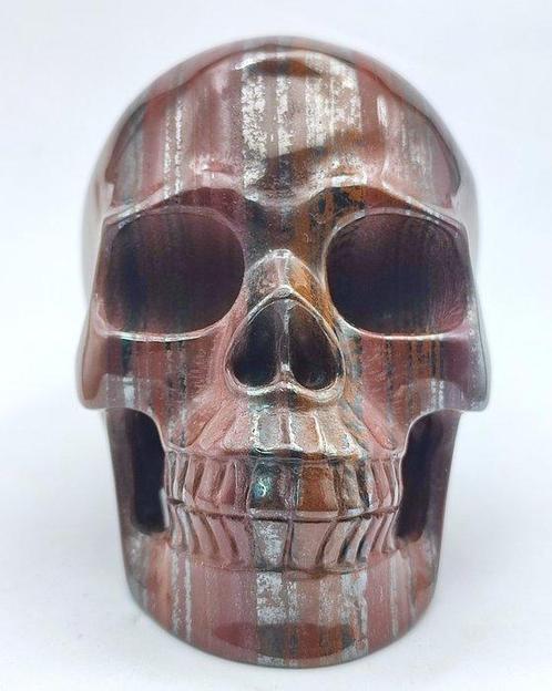 Indrukwekkende tijgerijzer Schedel - Hand Carved Skull - 82, Verzamelen, Mineralen en Fossielen