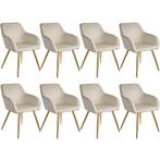 Eetkamerstoel Marilyn fluweellook, gouden poten - creme/goud, Huis en Inrichting, Stoelen, Verzenden, Nieuw