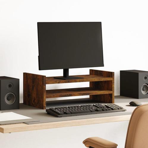 vidaXL Monitorstandaard 50x27x20 cm bewerkt hout gerookt, Computers en Software, Overige Computers en Software, Nieuw, Verzenden