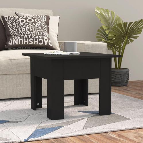 vidaXL Salontafel 55x55x42 cm bewerkt hout zwart, Huis en Inrichting, Tafels | Salontafels, 50 tot 100 cm, Nieuw, Overige houtsoorten