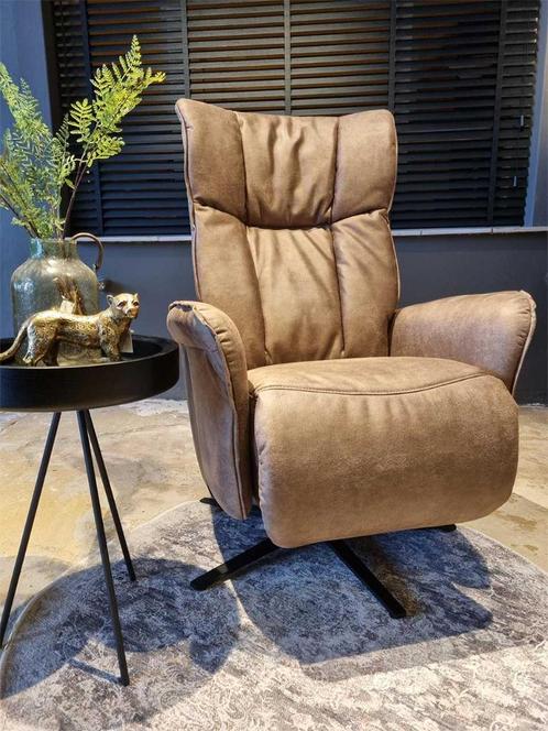 Easyswing 7927 relaxfauteuil microleder Bull Liver - Manueel, Huis en Inrichting, Fauteuils, 50 tot 75 cm, 75 tot 100 cm, Nieuw