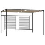 vidaXL Prieel met uittrekbaar dak 180 g/m² 3x4x2,3 m taupe, Tuin en Terras, Verzenden, Nieuw