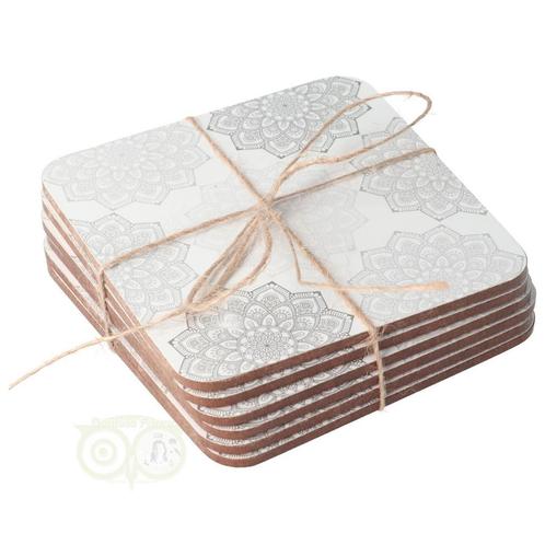 Mandala onderzetters Grijs set van 6, Huis en Inrichting, Woonaccessoires | Kandelaars en Kaarsen, Nieuw, Verzenden