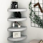 vidaXL Hoekwandschappen 4 st 35x35x3,8 cm MDF betongrijs, Huis en Inrichting, Woonaccessoires | Wandplanken en Boekenplanken, Verzenden