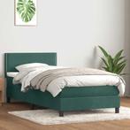 vidaXL Boxspring met matras fluweel donkergroen 80x220 cm, Verzenden, Nieuw, Groen, Stof