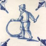 Tegel - Antieke Delftse Tegel - 1650-1700 - Kinderspel :
