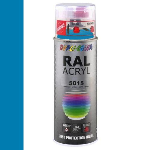 Dupli-Color Ral Acryl Ral 5015 Hemelsblauw Hoogglans 400 ml, Doe-het-zelf en Verbouw, Verf, Beits en Lak, Nieuw, Ophalen of Verzenden