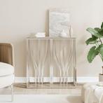 vidaXL Wandtafel 70x30x70 cm roestvrij staal en glas, Huis en Inrichting, Tafels | Bijzettafels, Verzenden, Nieuw