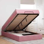 vidaXL Ottoman bed met matras 120x200cm fluweel roze, Verzenden, Nieuw, Twijfelaar, 120 cm