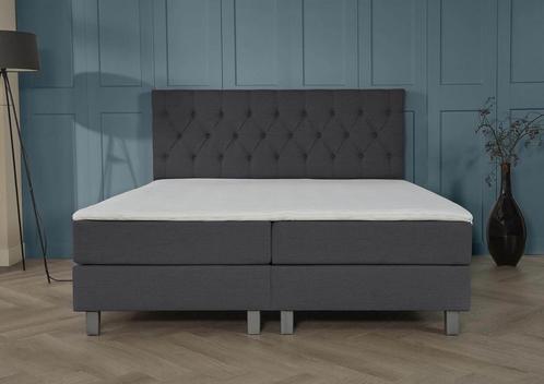 ACTIE! Boxspring Sevilla 140 200 Antraciet, Huis en Inrichting, Slaapkamer | Boxsprings, 140 cm, 200 cm, Grijs, Twijfelaar, Nieuw